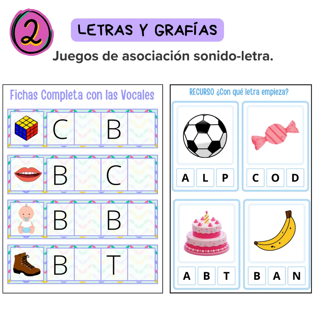 Recursos de lectoescritura del pack